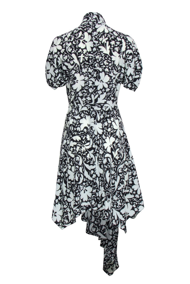 Current Boutique-Stella McCartney - Black & Cream Floral Print Silk Dress Sz 2