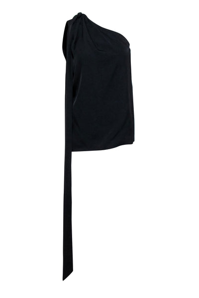 Current Boutique-Stella McCartney - Black Sleeveless One Shoulder Blouse Sz 0