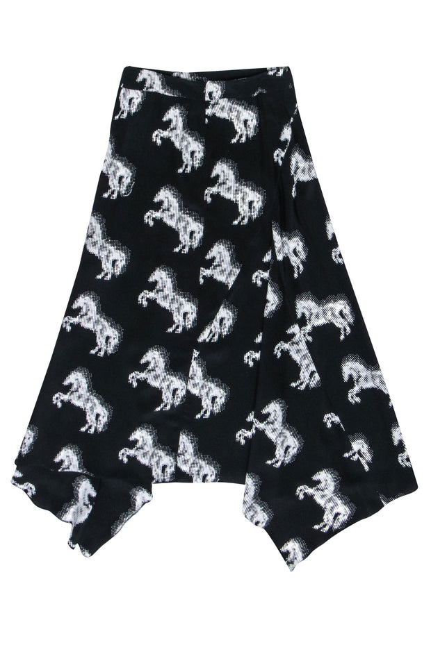 Current Boutique-Stella McCartney - Black & White "Pixel" Horse Print Skirt Sz 2