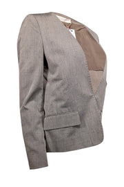 Current Boutique-Stella McCartney - Grey Silk Collarless Blazer Sz 6