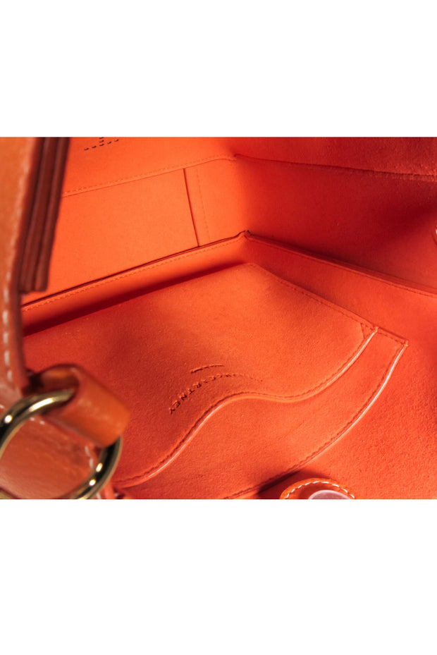Current Boutique-Stella McCartney - Orange Mini Embossed Grainy Mat Faux Leather Crossbody Bag