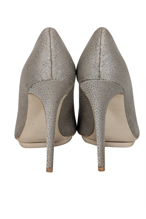 Current Boutique-Stella McCartney - Pewter Grey Jeweled Pumps Sz 6.5