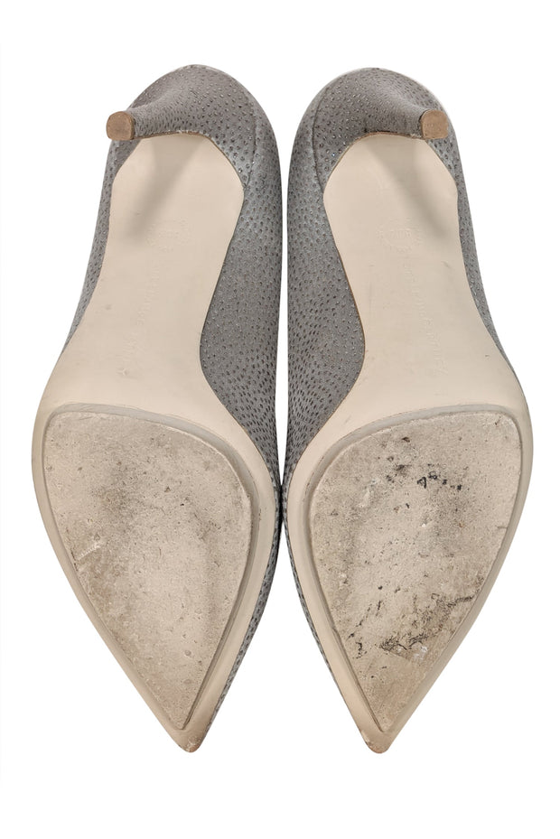 Current Boutique-Stella McCartney - Pewter Grey Jeweled Pumps Sz 6.5