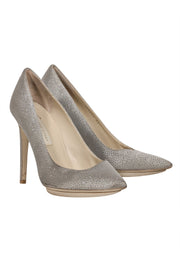 Current Boutique-Stella McCartney - Pewter Grey Jeweled Pumps Sz 6.5