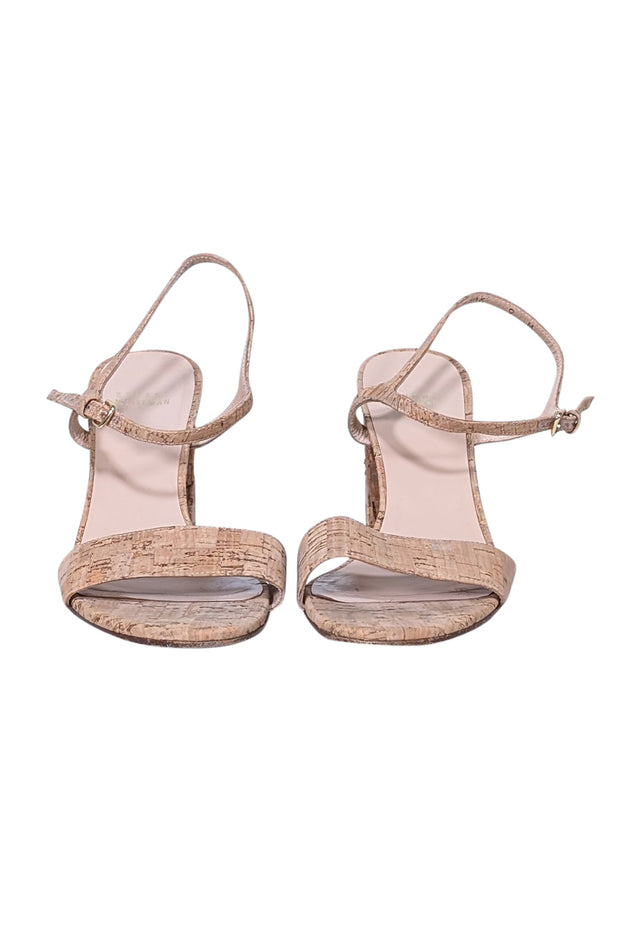 Current Boutique-Stuart Weitzman - Beige Cork Strappy Sandals Sz 9