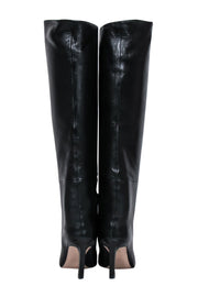 Current Boutique-Stuart Weitzman - Black Leather Tall Boots w/ Stiletto Heel Sz 6