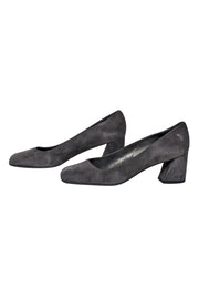 Current Boutique-Stuart Weitzman - Grey Suede Block Heel Pumps Sz 9