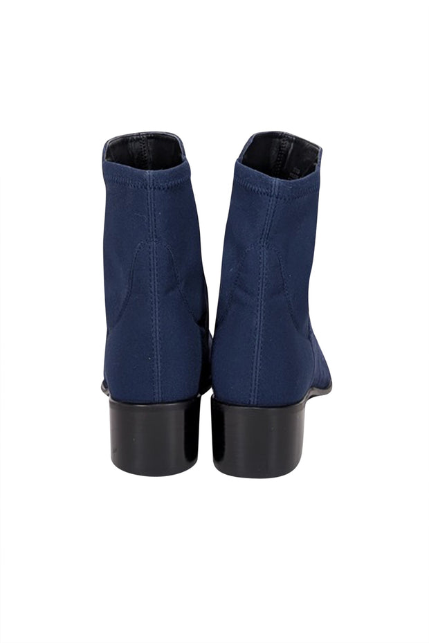 Current Boutique-Stuart Weitzman - Navy Suede Short Boots Sz 7.5