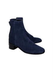 Current Boutique-Stuart Weitzman - Navy Suede Short Boots Sz 7.5