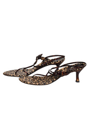 Current Boutique-Stuart Weitzman - Tan & Brown Leopard Print Strappy Sandals Sz 7