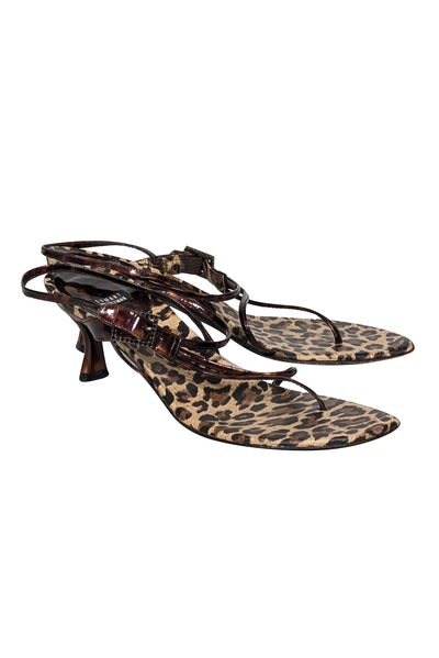 Current Boutique-Stuart Weitzman - Tan & Brown Leopard Print Strappy Sandals Sz 7