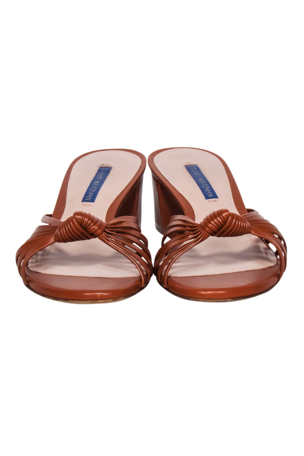 Current Boutique-Stuart Weitzman - Tan Leather Sandal w/ Knot Front Detail Sz 8
