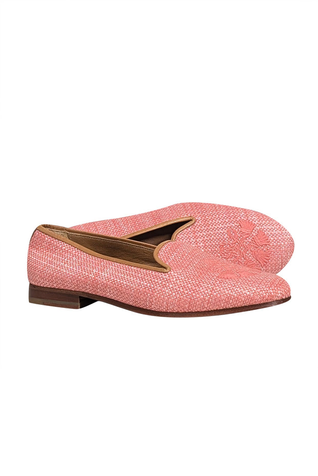 Current Boutique-Stubbs & Wootton - Pink Woven Embroidered Toe Flats Sz 6.5