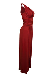 Current Boutique-Susana Monaco - Red Sleeveless One-Shoulder Jumpsuit Sz S