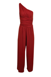 Current Boutique-Susana Monaco - Red Sleeveless One-Shoulder Jumpsuit Sz S