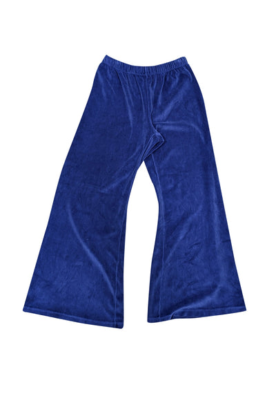 Current Boutique-Suzie Kondi - Blue Velour Flare Pants Sz L