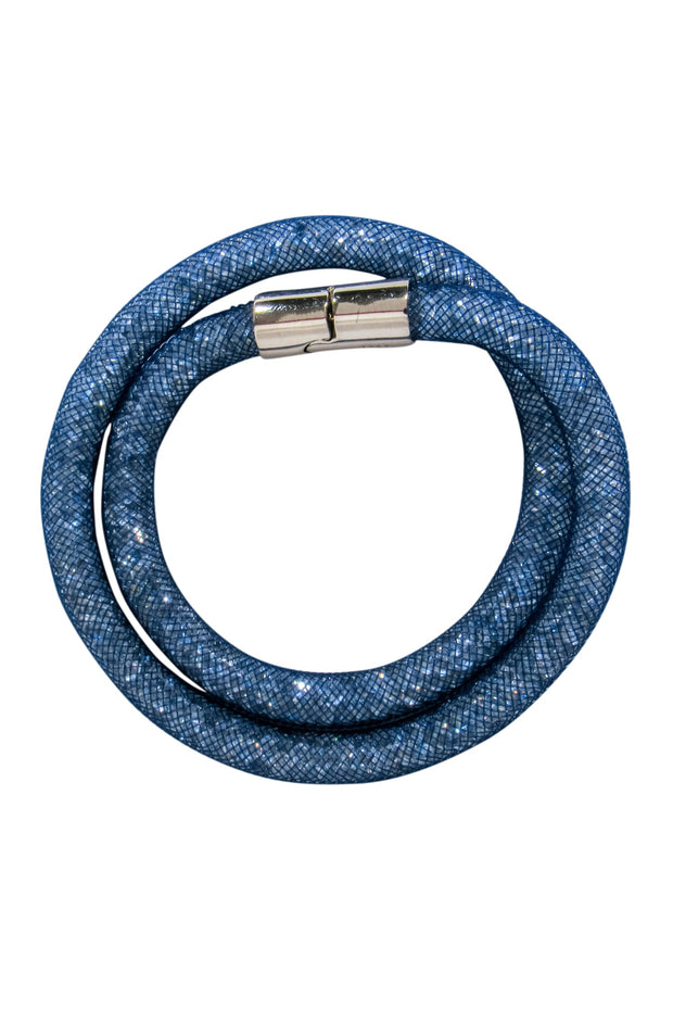 Current Boutique-Swarovski - Blue “Stardust” Double Wrap Bracelet
