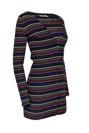 Current Boutique-T by Alexander Wang - Navy, Grey, Maroon, & Mint Striped Long Sleeve Cardigan Sz XS