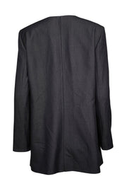 Current Boutique-Tahari - Black Chambray Zipper Front Jacket Sz 12P