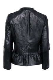 Current Boutique-Tahari - Black Genuine Lamb Leather Zipper Front Jacket Sz S