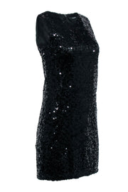 Current Boutique-Tahari - Black Sequin Sleeveless Mini Dress Sz 2