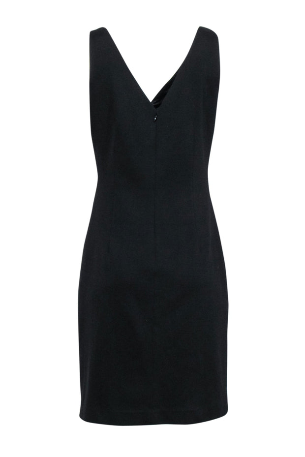 Current Boutique-Tahari - Black Sleeveless Dress w/ Ruched Front Sz 12