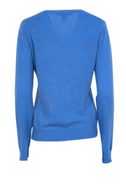 Current Boutique-Tahari - Blue Cashmere V-Neck Sweater Sz L