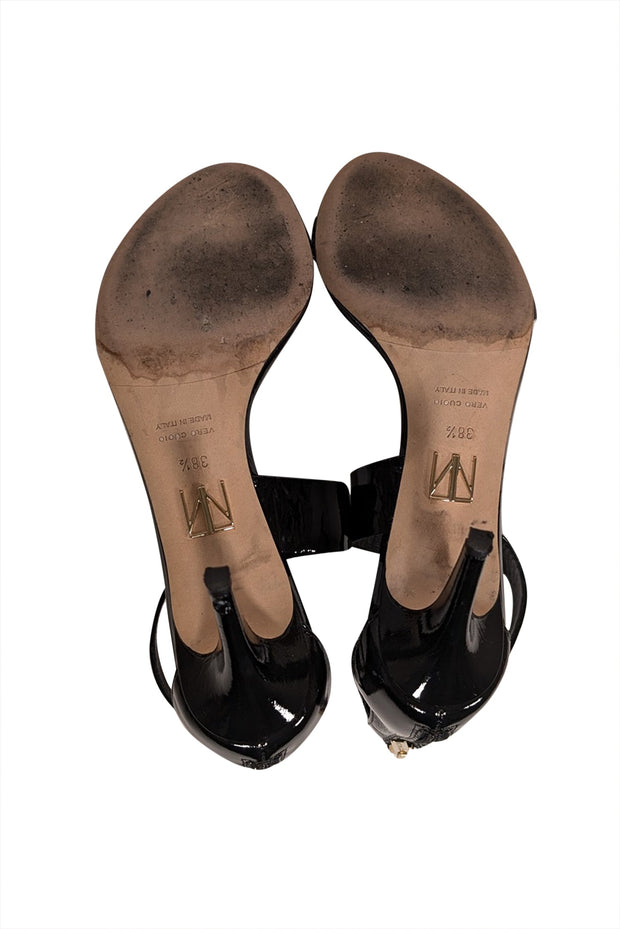 Current Boutique-Tamara Mellon - Black Patent Leather Open Toe Sz 8.5