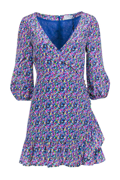 Tanya Taylor - Blue & Multicolor Confetti Print Silk Dress Sz 0