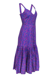 Current Boutique-Tanya Taylor - Blue & Pink Floral Print Sleeveless Midi Dress Sz 4