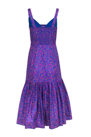 Current Boutique-Tanya Taylor - Blue & Pink Floral Print Sleeveless Midi Dress Sz 4