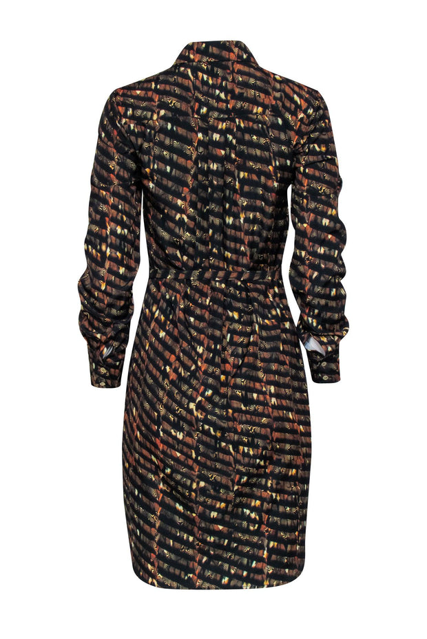 Current Boutique-Ted Baker - Black, Brown, & Orange Print Dress Sz 4