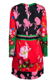 Current Boutique-Ted Baker - Black & Multicolor Floral Long Sleeve Shift Dress Sz 6