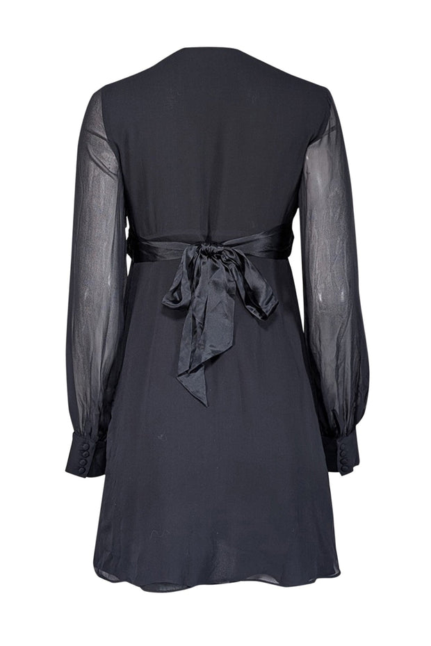 Current Boutique-Ted Baker - Black Silk Long Sleeve Dress Sz 4