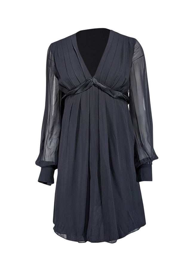 Current Boutique-Ted Baker - Black Silk Long Sleeve Dress Sz 4