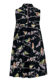 Current Boutique-Ted Baker - Black w/ Bird & Floral Print Detail Dress Sz 4