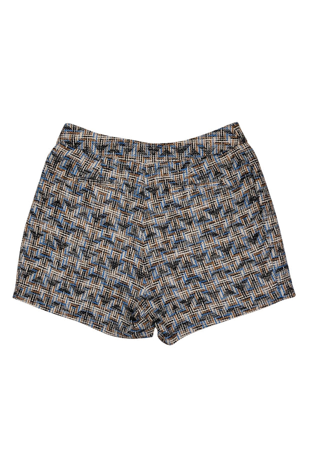 Current Boutique-Ted Baker - Blue, Beige, & Black Tweed Pleated Shorts Sz 6