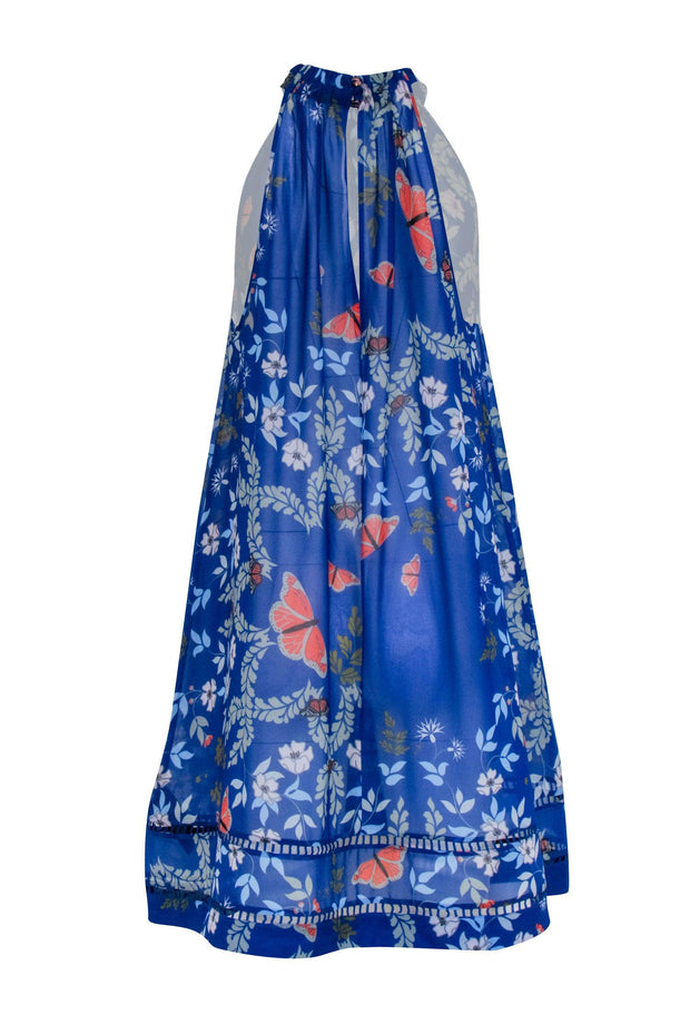 Current Boutique-Ted Baker - Blue w/ Multi Color Floral and Butterfly Print Sz S
