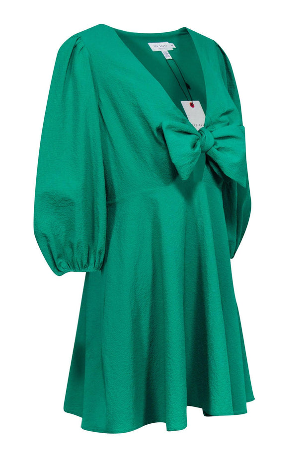 Current Boutique-Ted Baker - Green Textured Tie-Front Mini Dress Sz 10