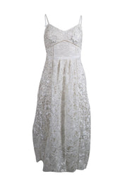 Current Boutique-Ted Baker - Ivory Eyelet Lace Midi Dress Sz 4