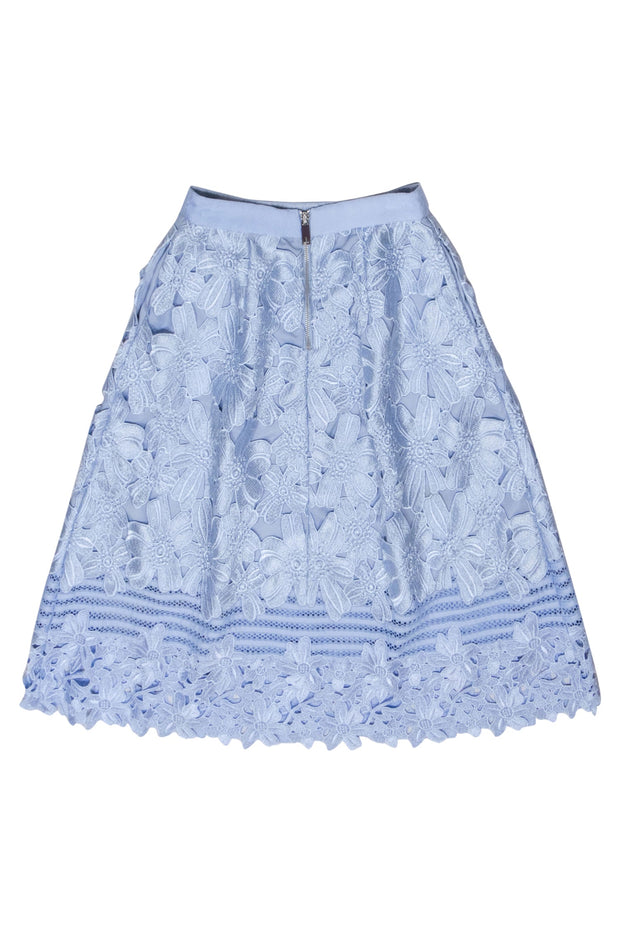 Current Boutique-Ted Baker - Light Blue Floral Eyelet Lace Skirt Sz 2
