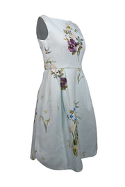 Current Boutique-Ted Baker - Light Blue Floral Print Sleeveless Dress Sz 4