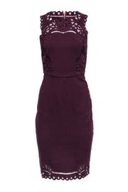Current Boutique-Ted Baker - Maroon Sleeveless Lace Trim Dress Sz 6