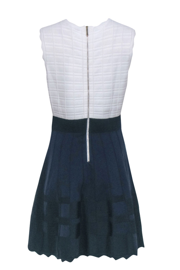 Current Boutique-Ted Baker - Navy & Ivory Knit Sleeveless Dress Sz 10