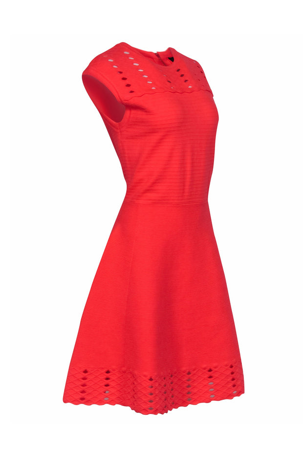 Current Boutique-Ted Baker - Neon Coral Knit Dress Sz 10