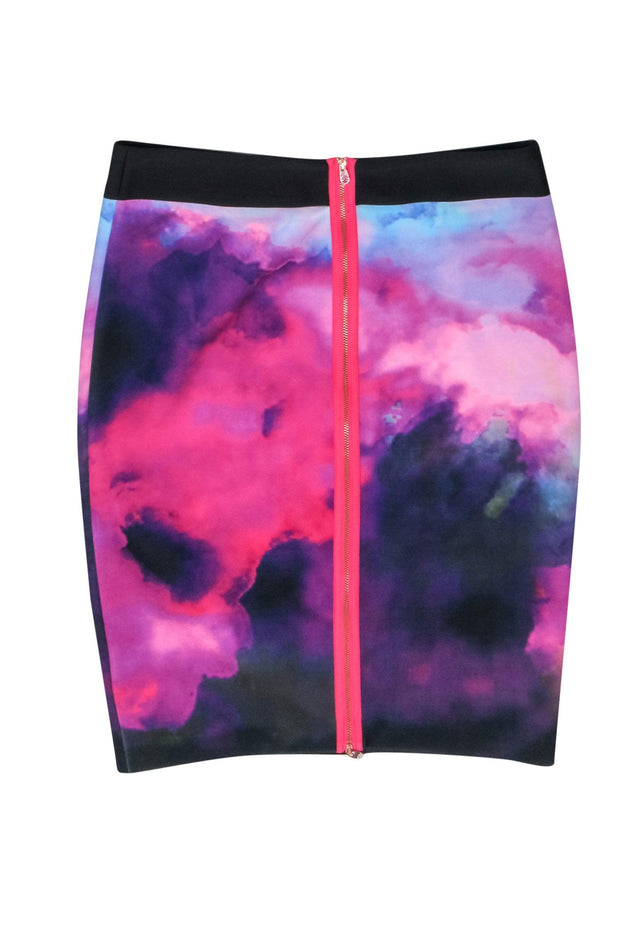 Current Boutique-Ted Baker - Pink & Purple Galaxy Print Pencil Skirt Sz 4