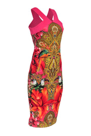 Current Boutique-Ted Baker - Pink w/ Tropical Paisley Print Sheath Dress Sz 2