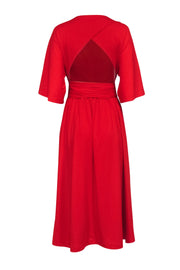 Current Boutique-Ted Baker - Red Long Sleeve Open Back Dress Sz 10