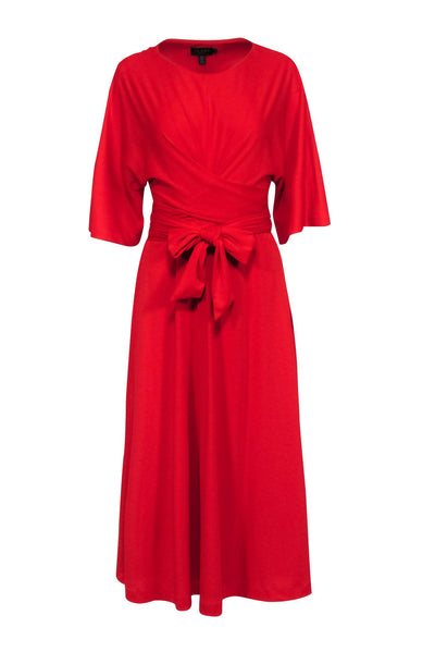 Current Boutique-Ted Baker - Red Long Sleeve Open Back Dress Sz 10