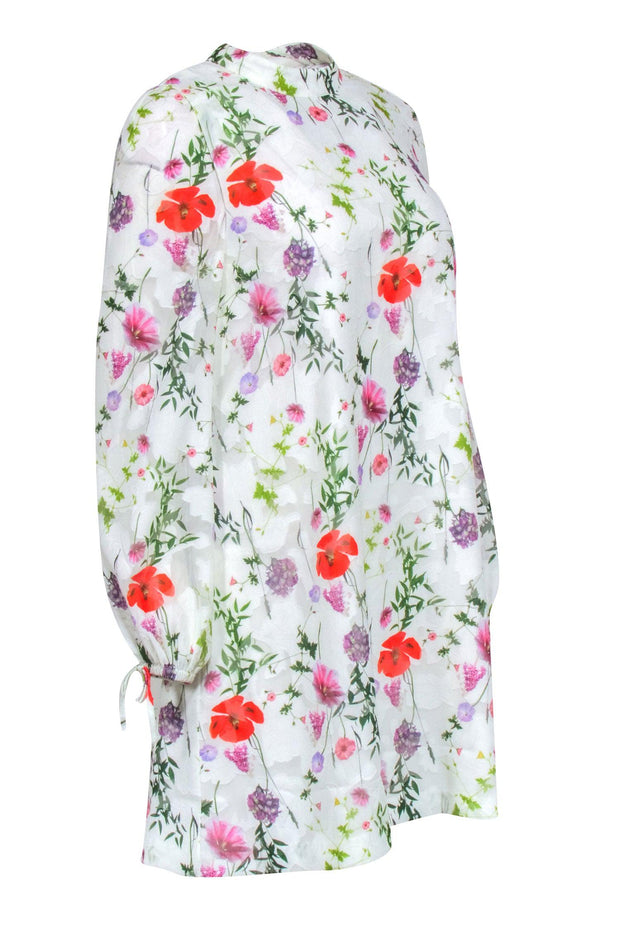 Current Boutique-Ted Baker - White w/ Multi Color Floral Long Sleeve Dress Sz 6